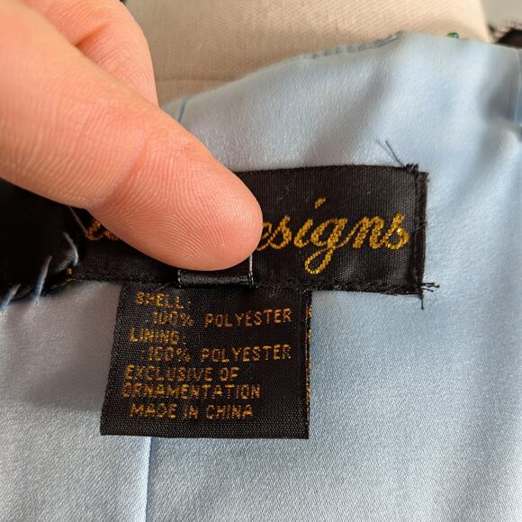 Vintage Prom Dress 2 Blue Maxi Ball Gown Y2K Fairy Princess Goth Corset Bead - Picture 15 of 16